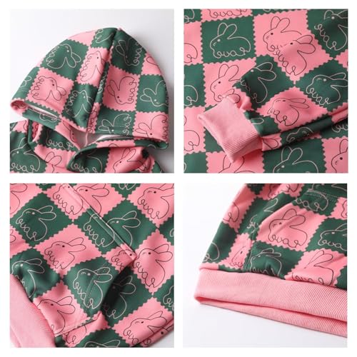 Image of WELAKEN Girls and Toddlers' Pullover Printed Hoodie Sweatshirt with Kangaroo Pocket