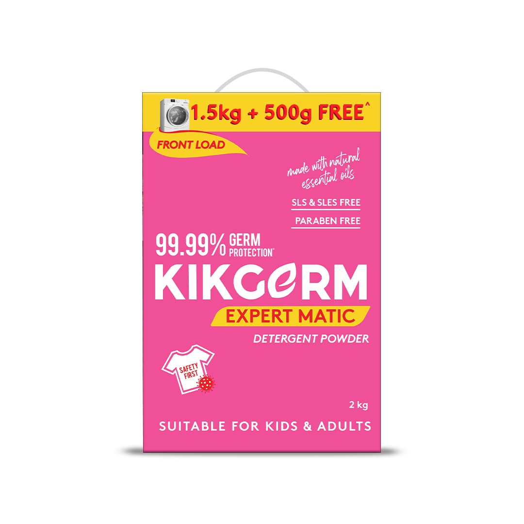 KIKGERM Front Load Detergent Powder For Tough Stain Removal White and Coloured Clothes Plant Based No Harmful Chemicals - 1.5KG +500g (2 KG) (B0BMGGR885) Amazon Price History, Amazon Price Tracker