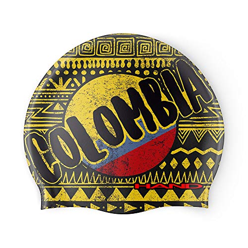 HAND SPORT Colombia, gorro de silicona, gorro de piscina, gorro de natación, talla única (negro) Cover