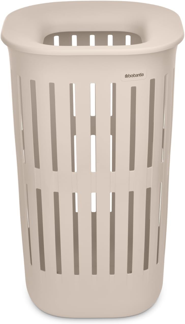 Brabantia Collect-It Cesta de la ropa 55L (Soft Beige), cesto ropa sucia para cocinas, baños o lavanderías, cesta colada para prendas, toallas o sábanas, set de 2 cestos robustos