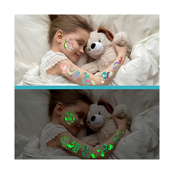 Leesgel 20 Blätter Dino Tattoo Kinder, Leucht Dino Temporäre Tattoos Aufkleber Kinder, Leucht Dino Geburtstag Deko… – Bild 7