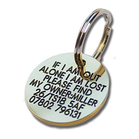 Deeply Engraved Solid Brass 27mm Circular Dog tag Cover