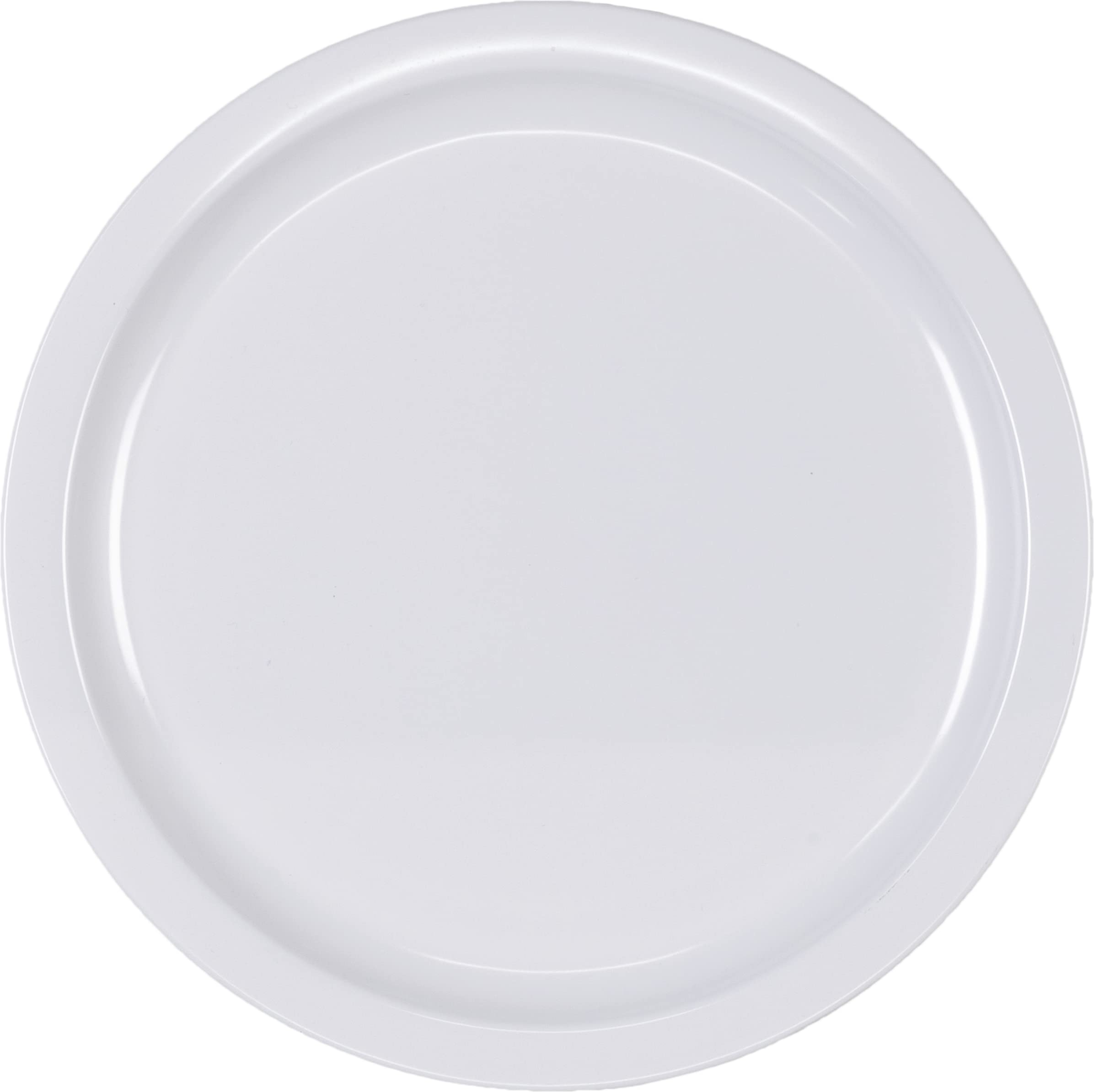 Carlisle FoodService Products Kingline Reusable Plastic Plate Dinner Plate for Home and Restaurant, Melamine, 10 Inches, White, (Pack of 48)