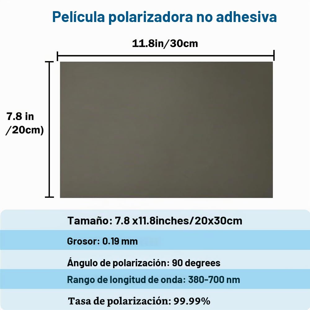 Láminas de película polarizada, 3 Unidades, 21 x 29 cm, Filtro polarizador Lineal no Adhesivo para iluminación educativa de fotografía física