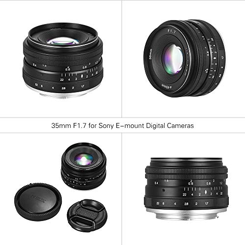 Yuventoo 35mm F1.7 Lente fixa grande abertura manual para sony e montagem digital câmeras mirrorless