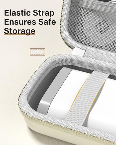 Image of ProCase Label Maker Case Compatible with Nelko P21, Phomemo D30 Label Printer, Compact Portable Bag for SUPVAN E10 /ORGSTA S001 Sticker Printer, Storage for Label Tape&Accessories (Case Only) -Beige