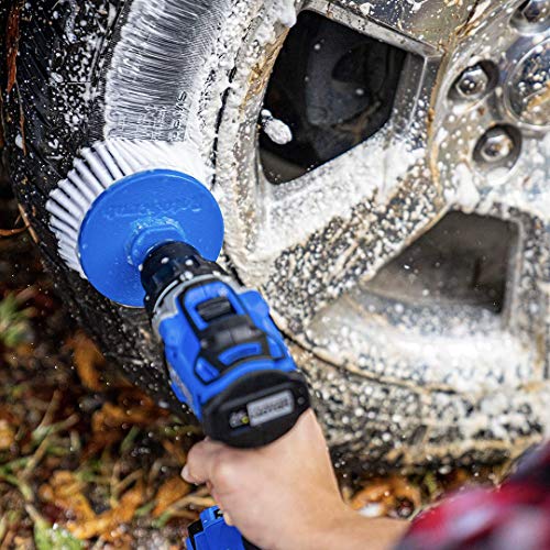 RotoScrub Wheel & Tire Drill-Powered Cleaning Brushes - 2-Brush Drill Accessory Combo Kit