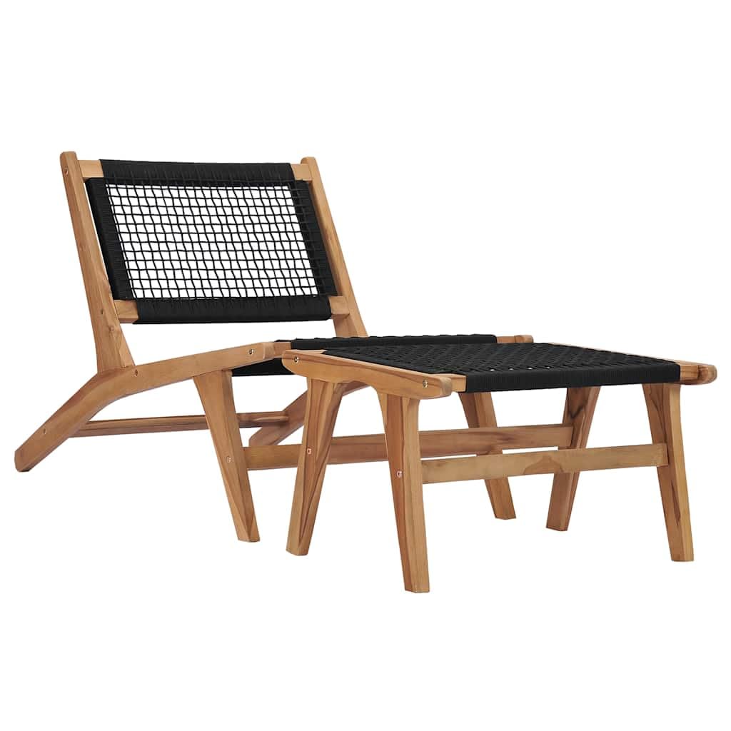 SYDE Sdraio in teak con poggiapiedi rimovibile