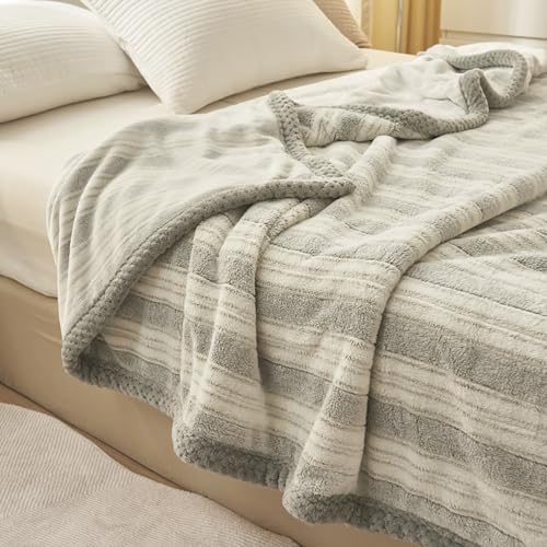 Plaid flanelle lit couverture canapé douce verte 150x190 cm - 5