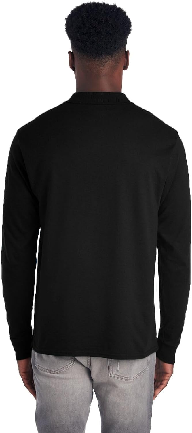 Jerzees Mens Men's Long Sleeve Polo Shirts, Cotton Blend, Two Button Closure, Regular Fit, Sizes S-2x - Image 3