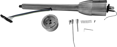 Miniatura 5 de AngyMeck Manual de estilo manual de inclinación cromada 28 '' Columna de dirección con adaptador de rueda Sin llave Hot Rod GM