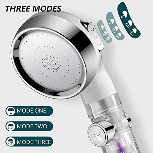 Regadera manual turboalimentada de 3 modos, alta presión miniatura 6