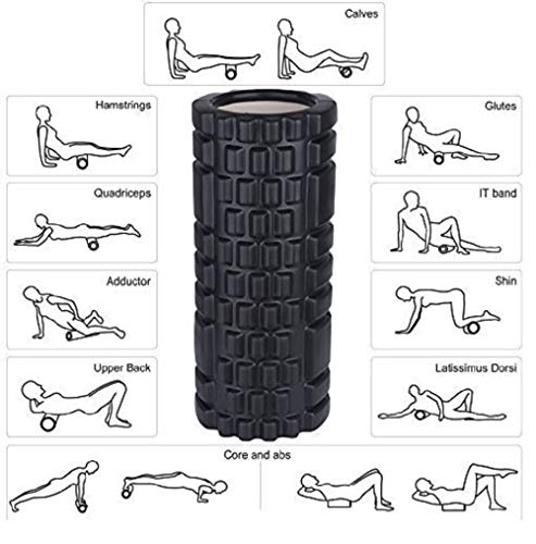 Image of Bodylastics 33cms Foam Roller for Deep Tissue Massage, Relief from Sore Muscles Pain, Pre & Post Exercise Fitness Workout Sessions