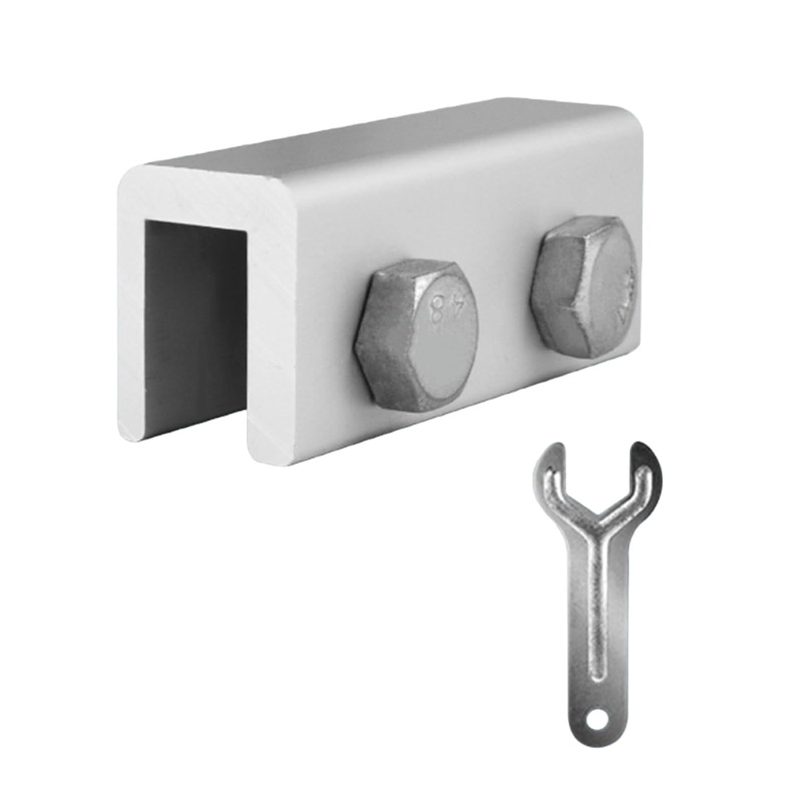 Bloqueador de cerradura, Cerradura for puerta y ventana corredera con llave, instalación sin taladros, aleación de aluminio(Double Hole Narrow)