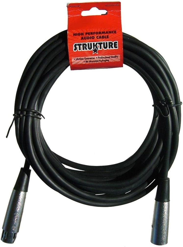 Strukture 10 Pack XLR Microphone Cable, 20 Feet, XLR Male to XLR Female, PRO20M ^10