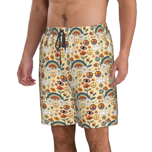 70s Hippie Style Mens Beach Shorts Quick Dry Casual Swim Trunks Beach Holiday Party2