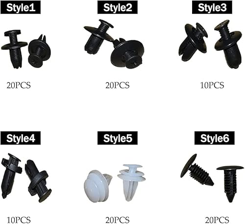 Miniatura 4 de 100 clips de automóvil, remaches de plástico, 6 tamaños populares de parachoques de clip fijo para carrocería de automóvil, piezas de repuesto de
