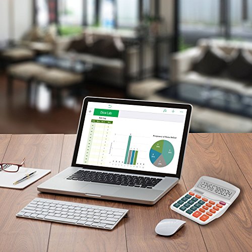 Helect Calculator, Standard Function Desktop Calculator, White