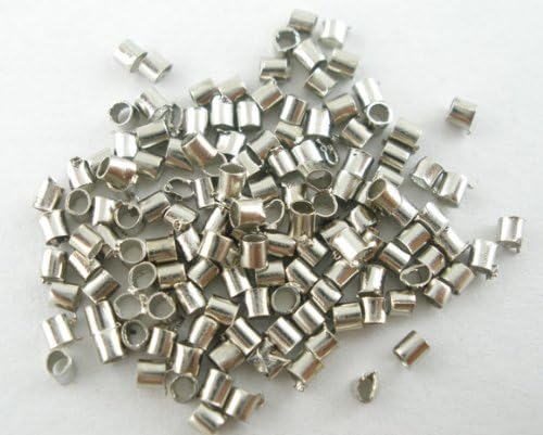 5000 Count Silver Plated Crimp Tube Beads 1.5x1.5mm