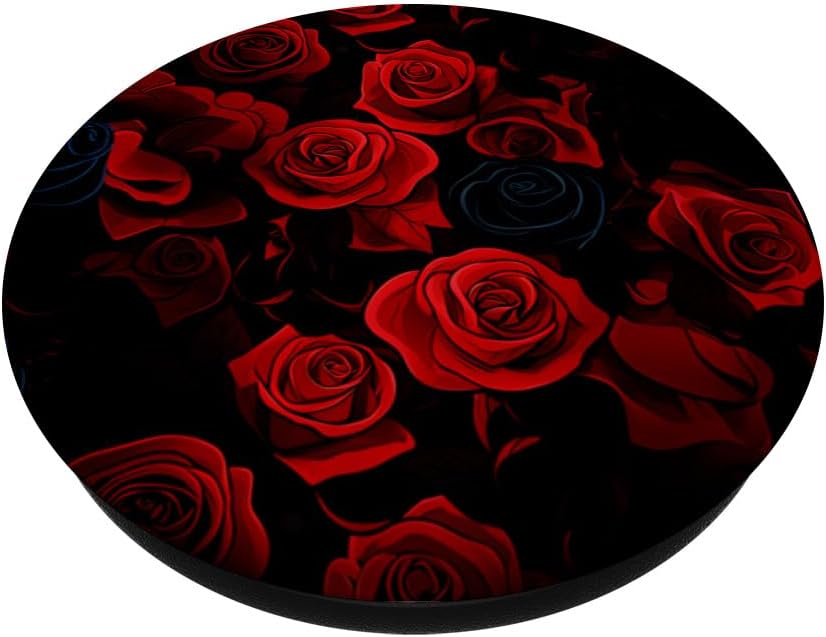 Red Roses Stylish Pattern PopSockets Adhesive PopGrip - Image 2