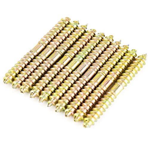 Tornillo de clavija, tornillo de clavija de conexión de madera, 10 tornillos de clavija autorroscantes para muebles, tornillo de doble extremo para trabajadores de la madera