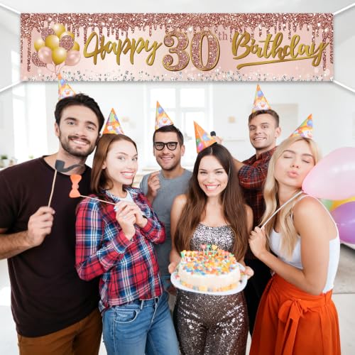 Image of Excelloon 30th Birthday Banner Decorations for Her