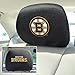 FANMATS 14778 Boston Bruins Embroidered Head Rest Cover Set - 2 Pieces