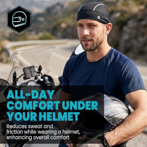 Image of YANIKY Skull Caps for Men, Breathable Mesh Helmet Liner Sport Cooling Skull Caps for Women Sweat Cap Lightweight Cycling Cap