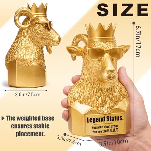 Estatua dorada G.O.A.T. leyenda para regalo de retiro 6.7" miniatura 2