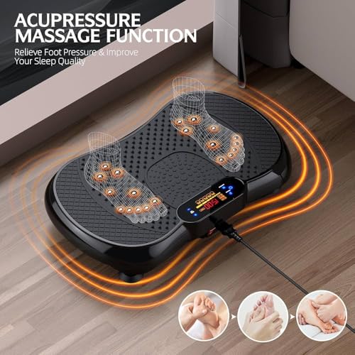 Image of WellMore Crazy Fit Vibration Plate for Home Weight Loss Exercise Machine with Different Programs Full Body Exercise Oscillation Fitness Workout 1 Year Warranty (Black)