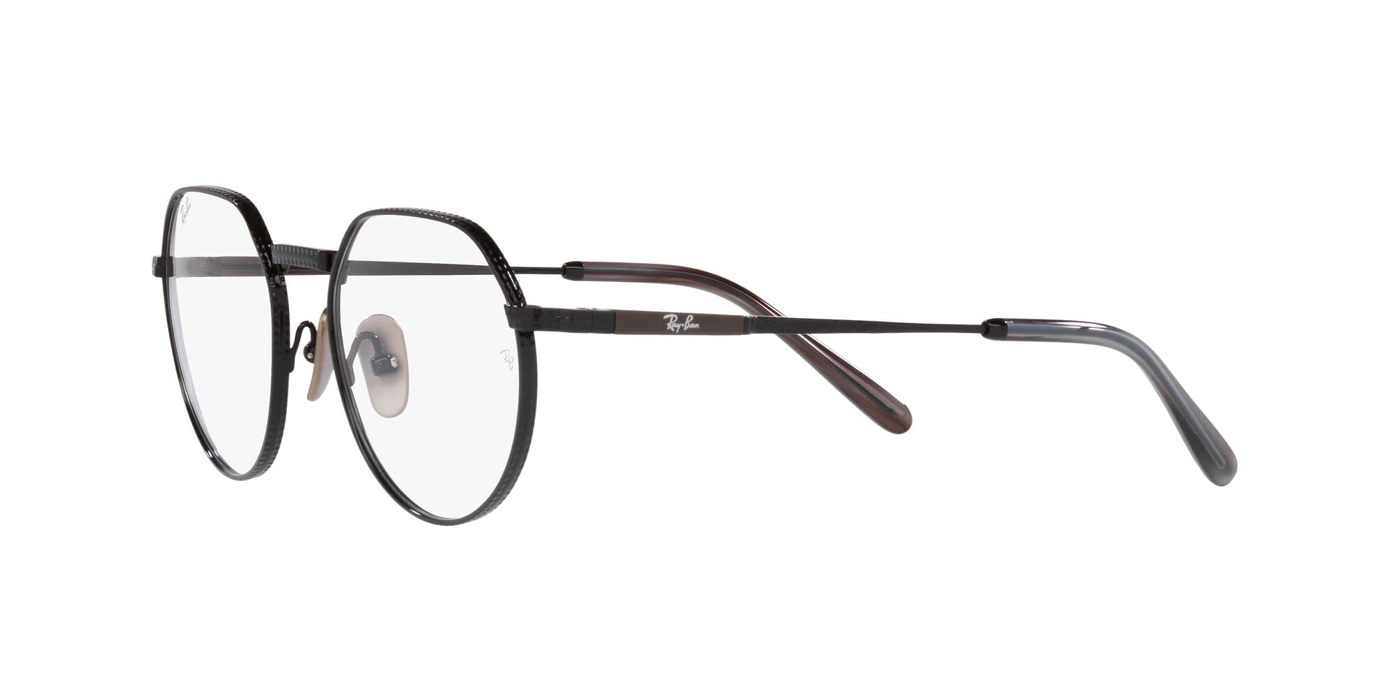 Ray-Ban Rx8265v Jack tytanowe okrągłe okulary na receptę, Czarny/Demo Obiektyw, 51 mm