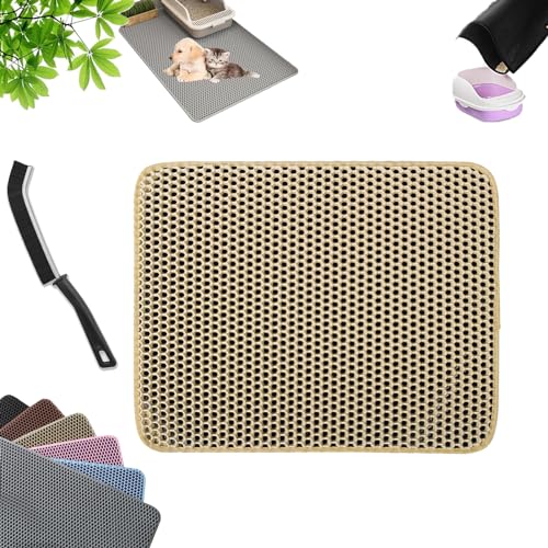 WRSFXV Cat Litter Trap Mat, Adora Paws Mess Free Litter Mat, Mess Free Litter Mat for Cats, Honeycomb Double Layer Pads (kaiqi, S-30cm*30cm/（11.81in*11.81in）)