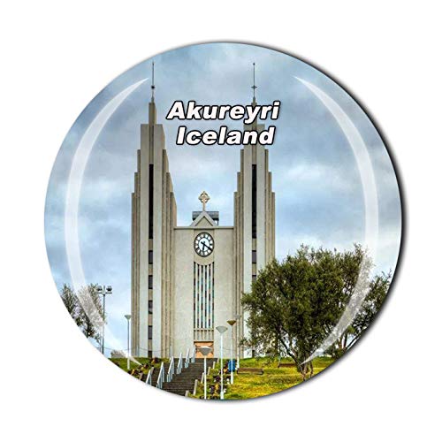 3D Iceland Akureyri Refrigerator Fridge Magnet Crystal Glass Magnet Tourist Travel Souvenir Collection Gift Magnetic Sticker Home Kitchen Decoration