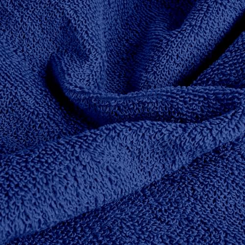 Image of Divine Casa Cotton Towel Set 1 Bath + 2 Hand Towels Blue, 550 GSM Ultra Soft & Highly Absorbent, Bath 150 x 75 cm & Hand 60 x 40 cm