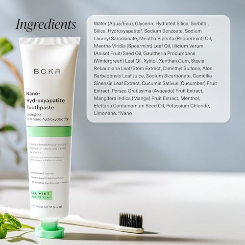 Boka Fluoride Free Toothpaste, Nano Hydroxyapatite Toothpaste, Appropriate for Sensitive Teeth - for Adult, Kids Oral Care - Ela Mint Flavor の商品画像 5