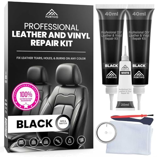 Professional Black Leather Repair Kit for Furniture Couches Boots and Purses Scratch Repair and Car Leather Restoration All-Inclusive Vinyl Repair Kit Quick and Easy to Use