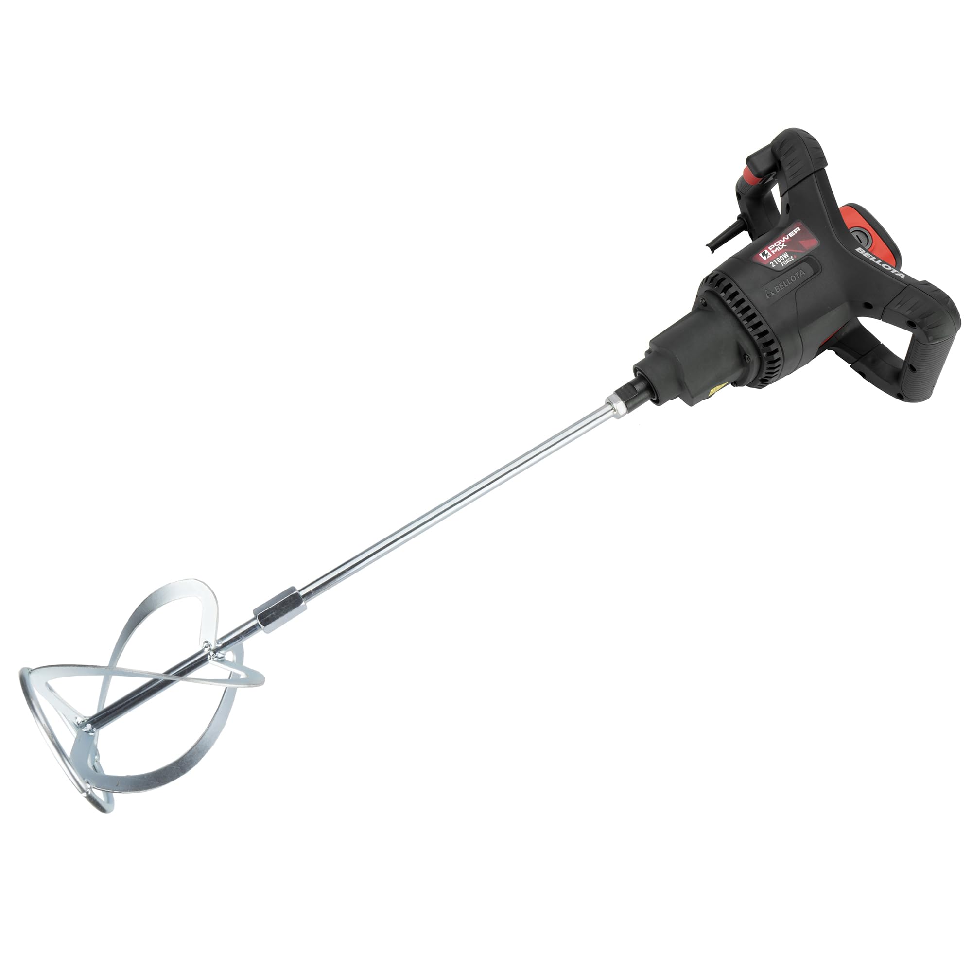 Bellota M21 - Máquina mezcladora eléctrica 2100 W 220 v enchufe tipo C-F con 2 velocidades, varilla M14 de 140 mm incluida, mezclador para mortero, cemento, resinas y pinturas