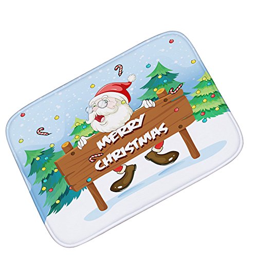 Laisla fashion Teppich Weihnachtsmann Neujahrslaterne Holzbodenmatte Wasseraufnahmefähig rutschfest Classic Fußstarter 185G Jungs (Color : 5, Size : 60x90cm) Cover