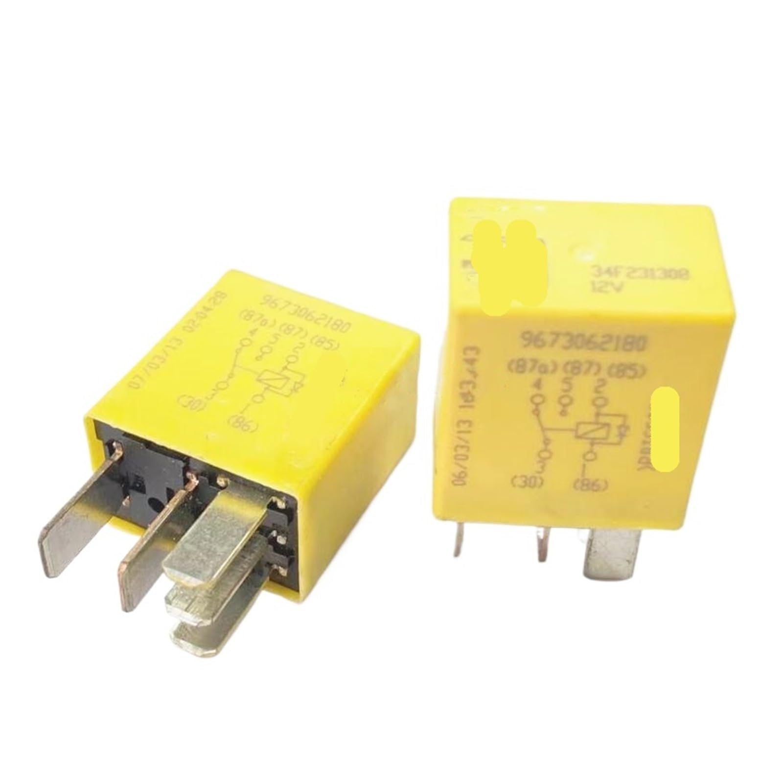 Relé de 12V CC con terminales de 5 pines 34F231308 de alta conductividad pack de 2 2