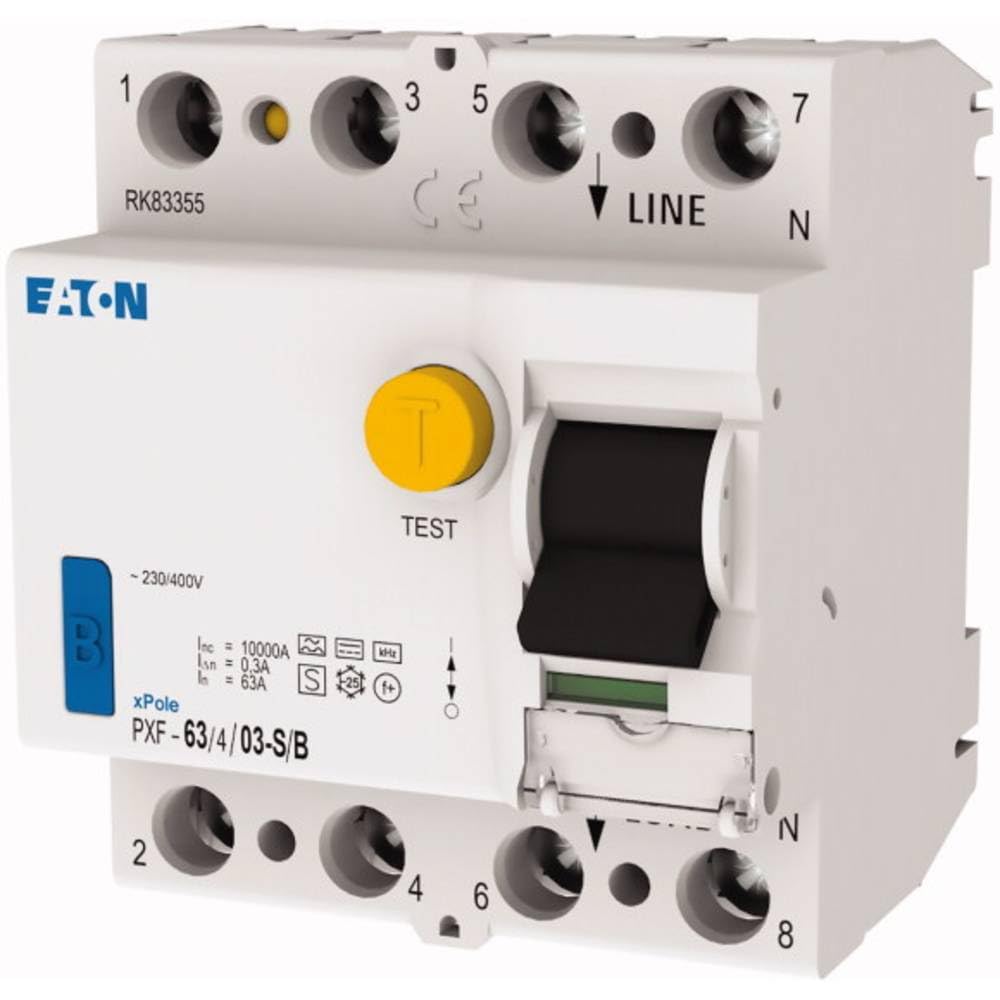 Eaton 300304 PXF-63/4/03-S/B Interruptor diferencial FI S/B 4 pines 63A 0.3A 230V 400V