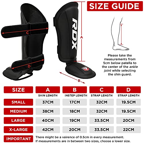 Rdx Shin Guards Kickboxing Muay Thai, Satra Smmaf Approved, Premium Maya Hide Leather, Leg Instep Protection Pads, Mma Martial Arts Kicking Sparring Training Gear, Bjj Karate Boxing Taekwondo, Black #TOP5