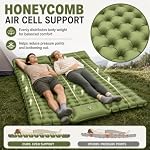 True 4" Double Camping Sleeping Pad for Two with Built-in Foot Pump Pillow - Image 3