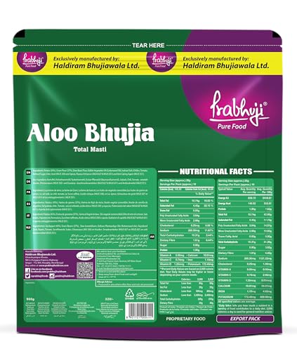 Image of Prabhuji Pure Food Aloo Bhujia Namkeen 900g | Crispy Potato Sev with Authentic Indian Spices | Light, Crunchy & Flavourful Snack | Perfect for Tea-Time, Travel, Parties & Everyday Munching