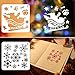 Coogam 8 Pcs Christmas Stencils Template - Reusable Plastic Craft for Art Drawing Painting Spraying Window Glass Door Car Body Wood Journaling Scrapbook Holiday Xmas Snowflake DIY Decoration 5x5 inch