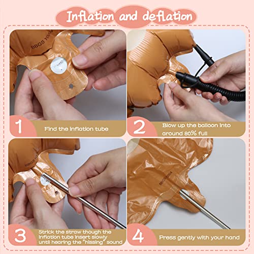 6Pcs 32 Inch Bear Balloons Cute Brown Bear Shaped Animal Theme Balloons Bear Baby Shower Decorations Supplies For Kids Christmas Balloons, Holiday Gift, Party Decor #TOP2