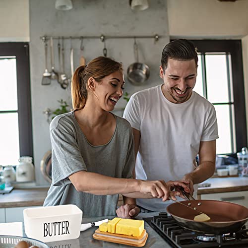image for ADIVEE Butter Dish for Canada 1 Pound Brick of Buter, Airtight Porcela