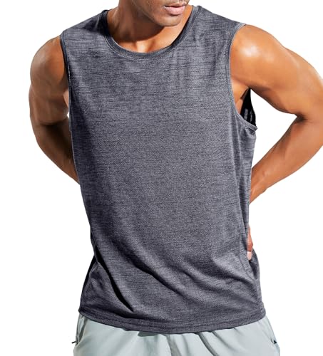 Image of MIER Men's Sleeveless Tank Top Dry Fit Workout Muscle Tee Shirt for Running Athletic Gym Sports Training, Moisture Wicking
