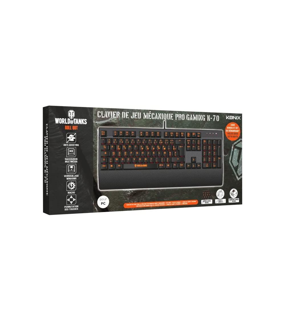 Konix World Of Tanks K-70 – Retro AZERTY Gaming Keyboard – Brown
