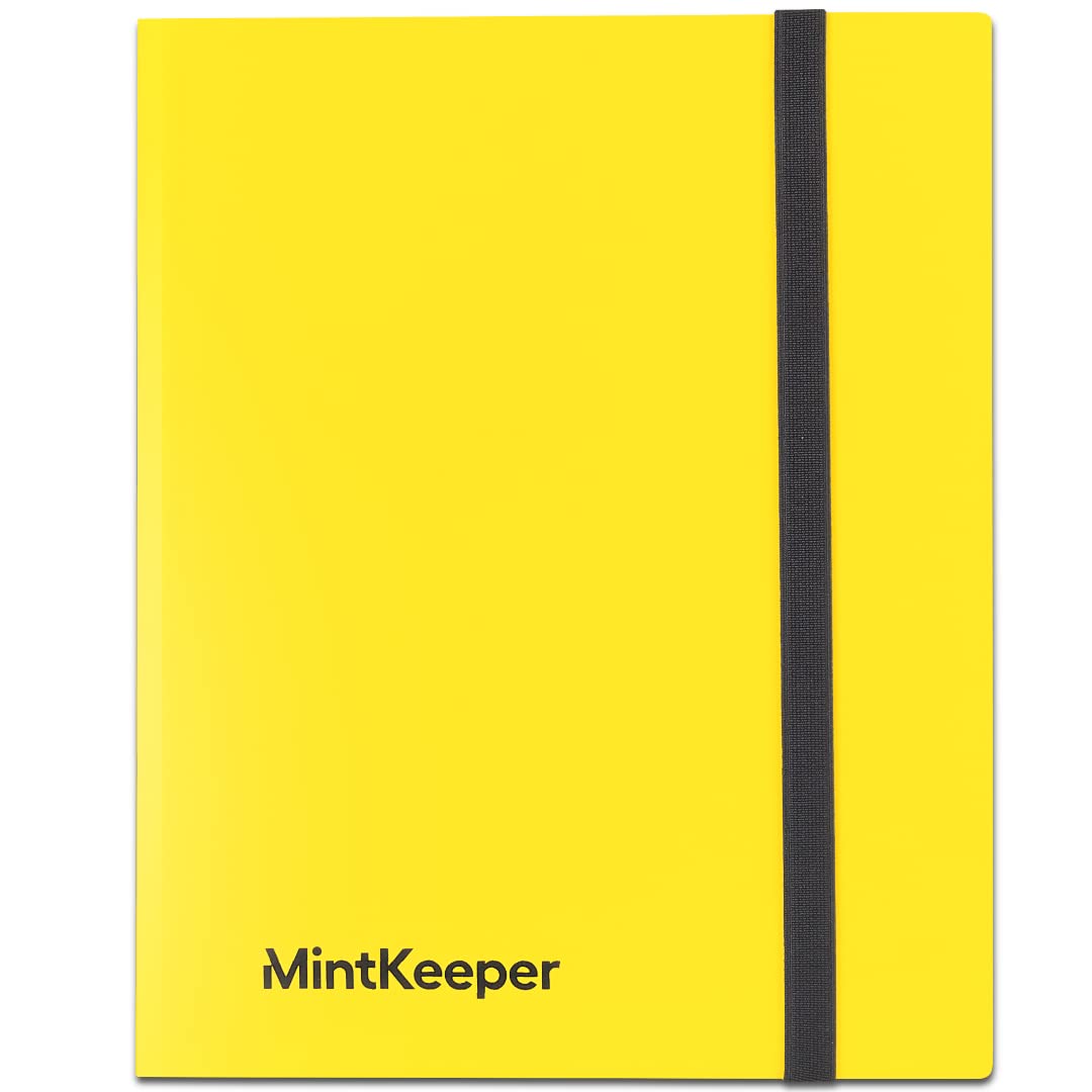 MintKeeper - Trading Card Binder 9 Pocket Album Folder - Side Loading 9 Pocket Binder Stores 360 TCG/CCG cards (Yellow)