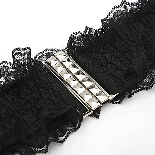 Women Elastic Wide Belt Lace Stretchy Wide Waist Dress Belt Fashion Cinch Stretch Waistband Retro Trendy Ladies Belt White Wrap Waist Belt, 63x8cm4